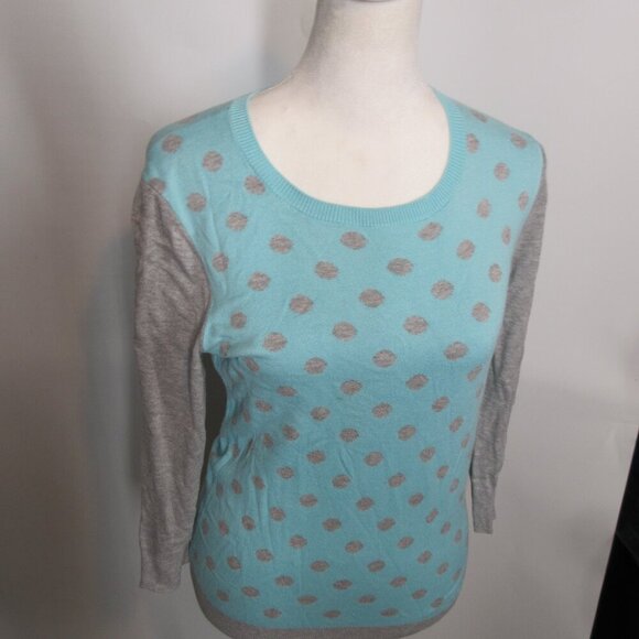 Banana Republic Women's Blue Gray Polka Dot Sweater Size Small - Picture 4 of 8